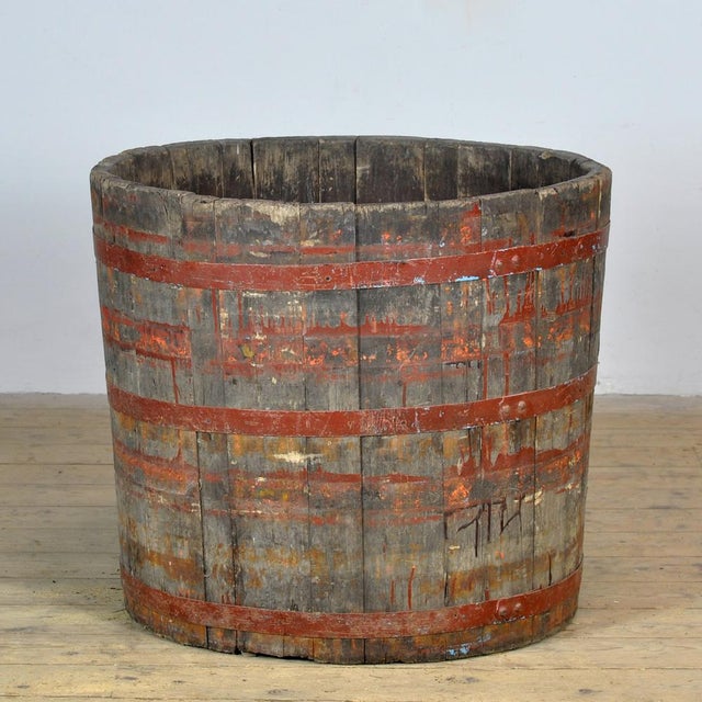 Brown Large Oak Barrel, 1910s For Sale - Image 8 of 8