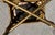 Gold Pair of Vintage Painted Gold Bamboo Stools in Regal Fabrics “Zen Toile” Upholstery For Sale - Image 8 of 11
