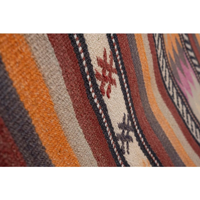 Mid Century Turkish Long Kilim Runner With Modern Design For Sale - Image 10 of 13