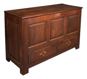 Large Antique 3 Panel Mule Chest, English Oak, Storage Trunk, Georgian, c.1770