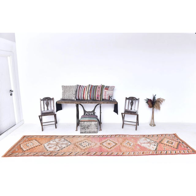 Vintage Runner Rug in Wool For Sale - Image 3 of 13