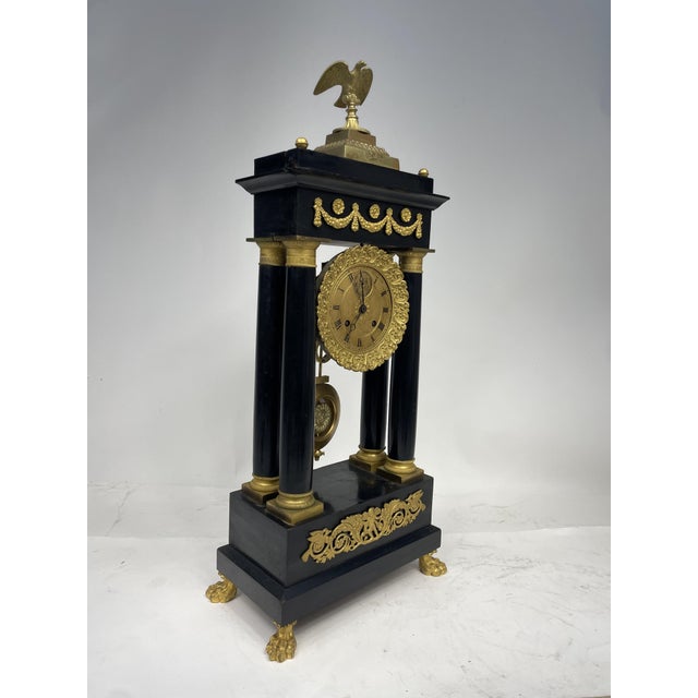 Antique French Empire Style Clock, 1800s For Sale - Image 16 of 17