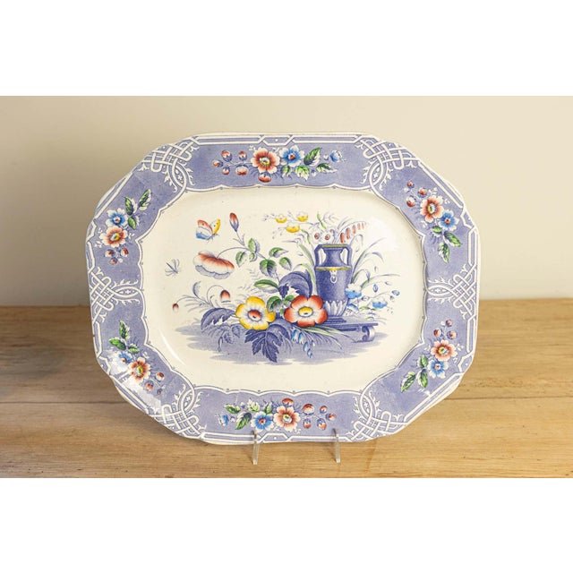 English Set of Five 19th Century English Rare Floral Pattern Ironstone Dishes For Sale - Image 3 of 7