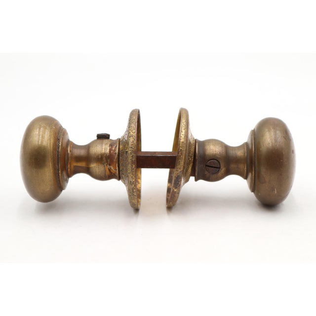 Traditional Vintage 1.75 In. Brass Passage Door Knobs For Sale - Image 3 of 6