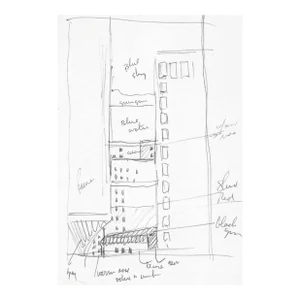 1970s Robert Herrmann Downtown Seattle Sketch With Ranier Building