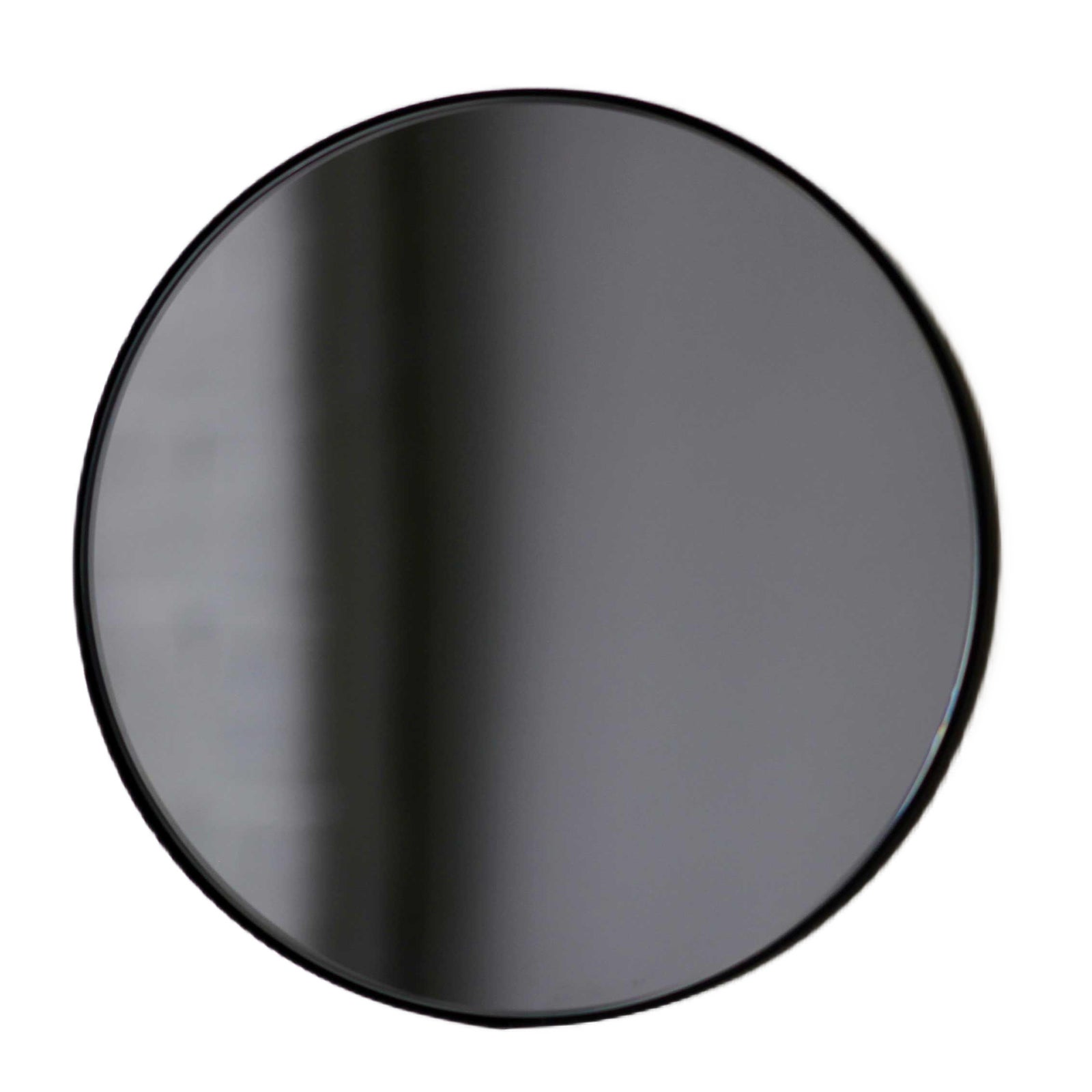 Extra Large Black Tinted Orbis Round Mirror with Black Frame by