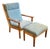 Danish MCM Oak Chair and Ottoman For Sale