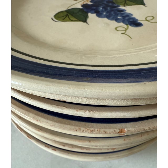 Set of 9 Lamas Ceramiche Grape Design Pottery Dinner Plates For Sale - Image 13 of 14