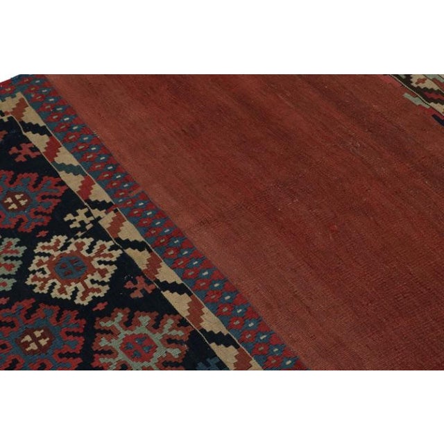 Rug & Kilim Rug & Kilim’s Afghan Tribal Kilim Rug in Red With Colorful Geometric Patterns For Sale - Image 4 of 7