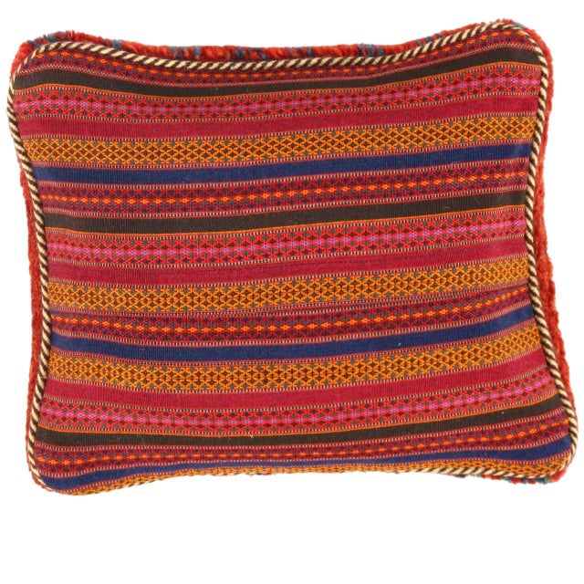 This Gabbeh pillow is made of high-quality LAMBS WOOL The piece was crafted with good workmanship. Gabbeh Pillows are made...