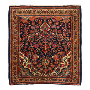 Antique Zabihi Collection Persian Kashan Navy Carpet