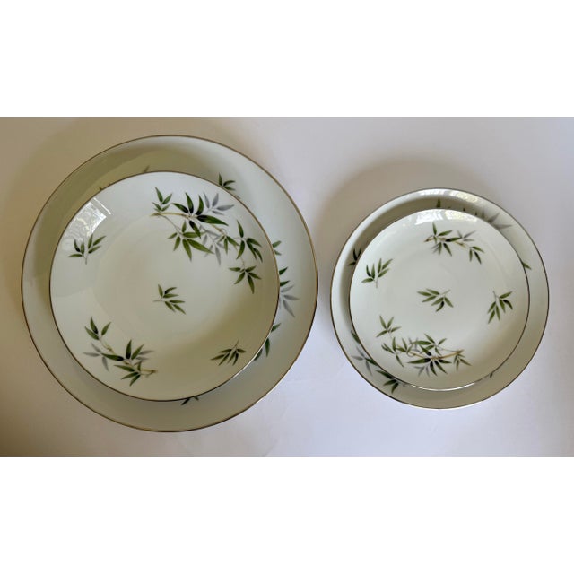 1960s Wentworth China “Bamboo” Japanese Porcelain Dinnerware Set With Platinum Trim – 44 Pieces For Sale In Los Angeles - Image 6 of 12