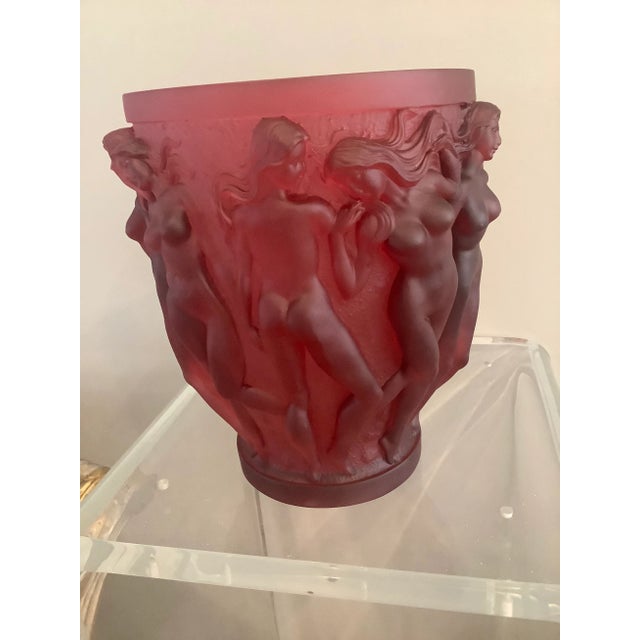 1960s Vintage XL Red Naked Ladies Glass Art Unique Vase For Sale - Image 4 of 13
