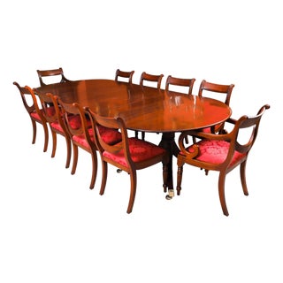 Antique George III Regency Dining Table and Dining Chairs, 18th Century, Set of 11 For Sale