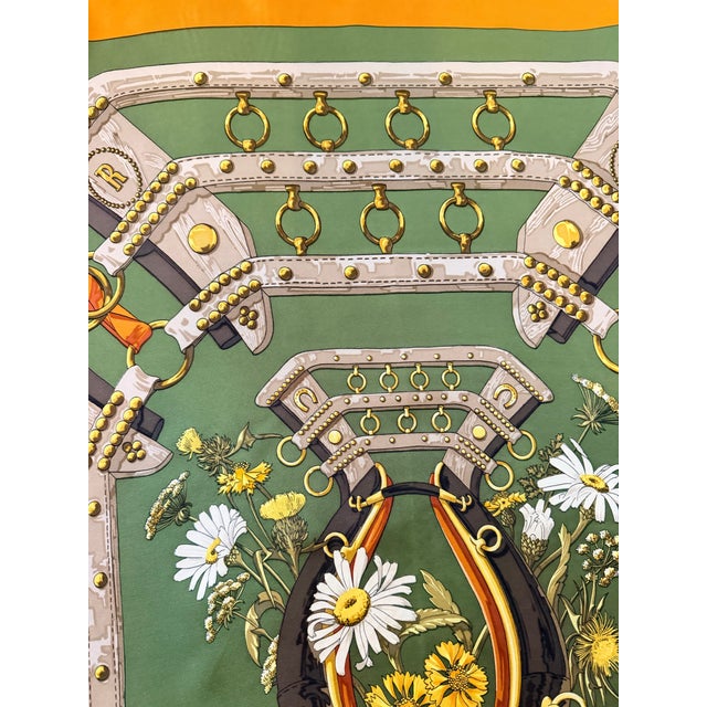 Hermès Hermès Aux Champs 1990 Silk Scarf Designed by Cathy Latham For Sale - Image 4 of 12
