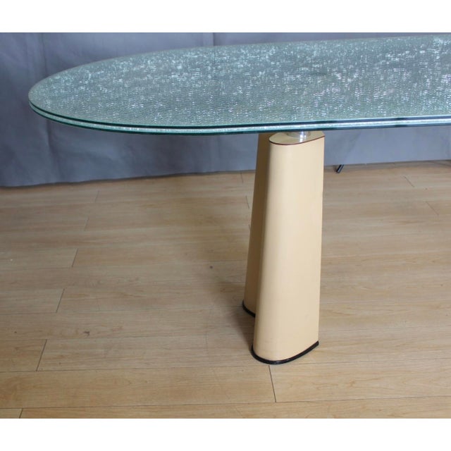 Metal Vintage Dining Table with Broken Glass Effect Top, 1970 For Sale - Image 7 of 16