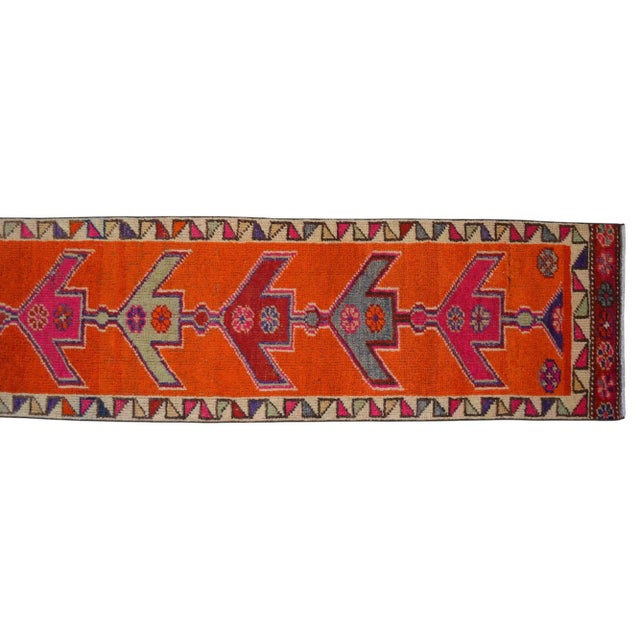 Hand-Knotted Turkish Runner For Sale - Image 9 of 11