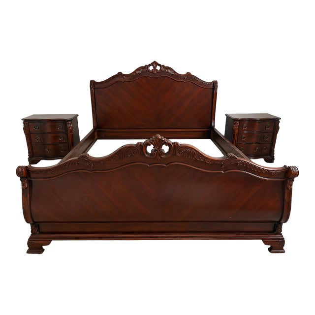 Eastern King Bed With 2 Nightstands For Sale