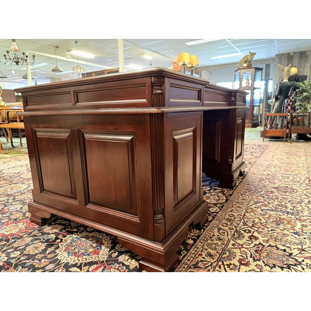 Wood English Desk in Mahogany For Sale - Image 7 of 18