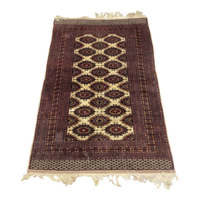 Vintage Persian Bokhara Style Geometric Area Rug For Sale