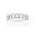 Metal 2.2ct Emerald-Cut Aquamarine & Diamond Half Eternity Band Ring Size 6.5 in 18k Gold For Sale - Image 7 of 14