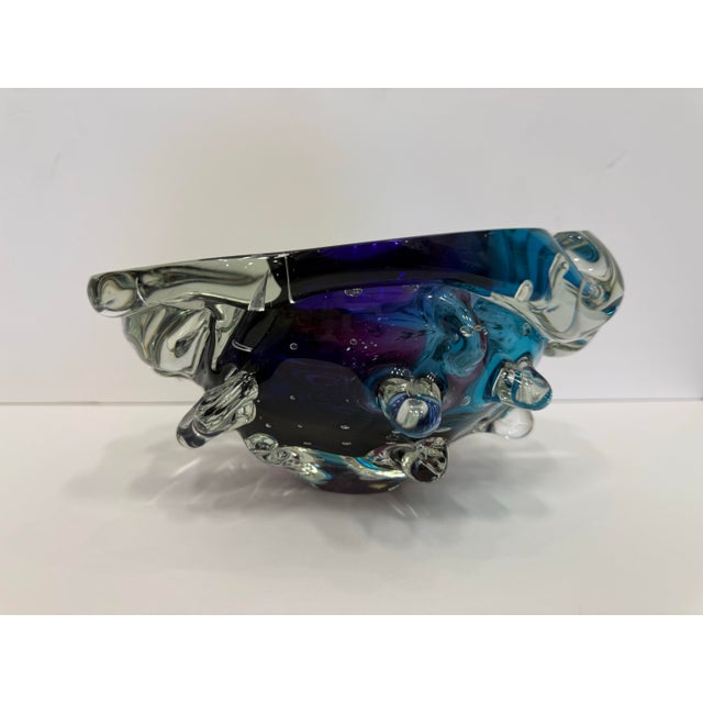 Murano Vintage Leon Applebaum Kaleidoscope Art Glass Bowl For Sale - Image 4 of 9