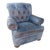 Slate Gray A Stunning Bluish-Grey Distressed Lake Hickory Collection Leather Chair & Ottoman. For Sale - Image 8 of 9