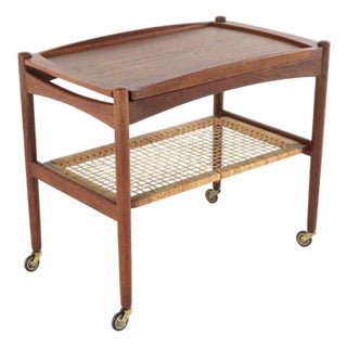 Trolley with Detachable Tray by Poul Hundevad For Sale