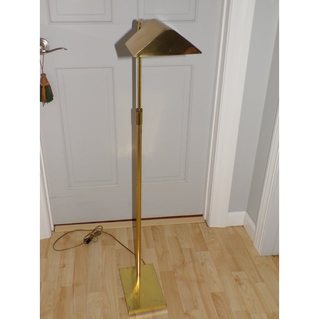 Vintage Mid Century Modern Koch & Lowy Directional Brass Articulating Floor Lamp Adjustable brass pharmacy style floor...