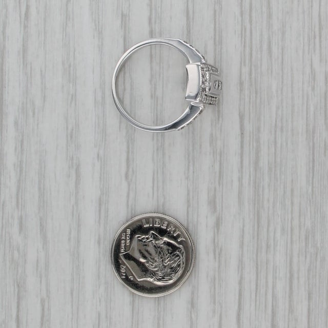 0.35ctw Diamond Halo Ring 14k White Gold Size 7 For Sale - Image 9 of 9