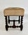 This French antique oak barley twist stool is upholstered in a tapestry on velvet with nailhead trim. Intricately carved...