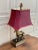 French Country Traditional Horse Lamp With Cranberry Shade For Sale - Image 3 of 10