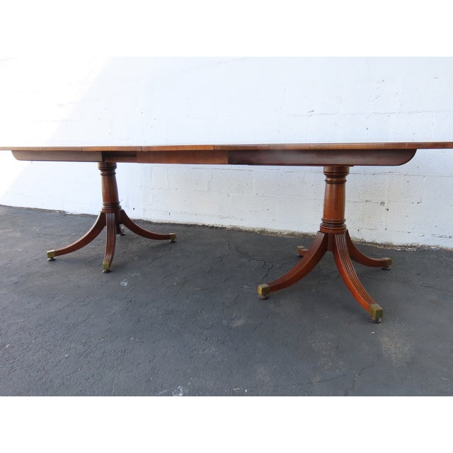 Mahogany Inlay Dining Table With 2 Leaves 6564 For Sale - Image 15 of 18