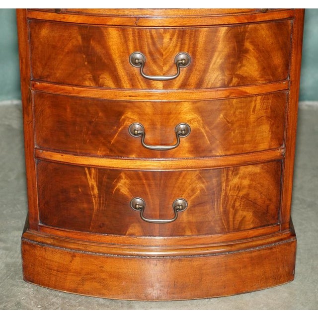 Regency Flamed Hardwood Bedside Chests of Drawers with Leather Tops, Set of 2 For Sale - Image 6 of 18