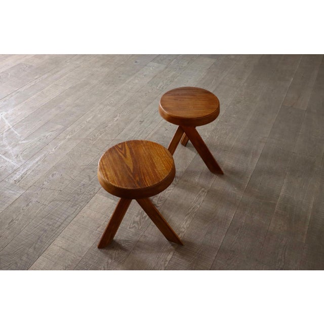 Mid-Century Modern Elm S31 Stool by Pierre Chapo for Altelier Chapo, France, 1972 For Sale - Image 3 of 8