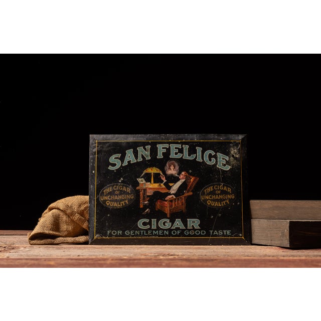 American Antique "San Felice" Cigar Toc Sign For Sale - Image 3 of 9
