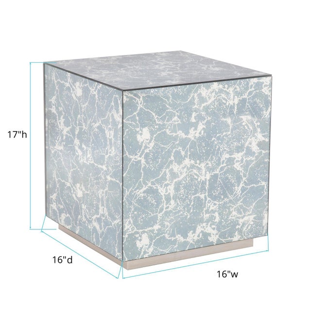 Wood Paxton Mirrored Side Table For Sale - Image 7 of 7