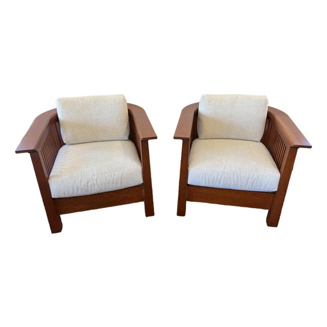 Pair of Stickley Park Slope Chairs For Sale