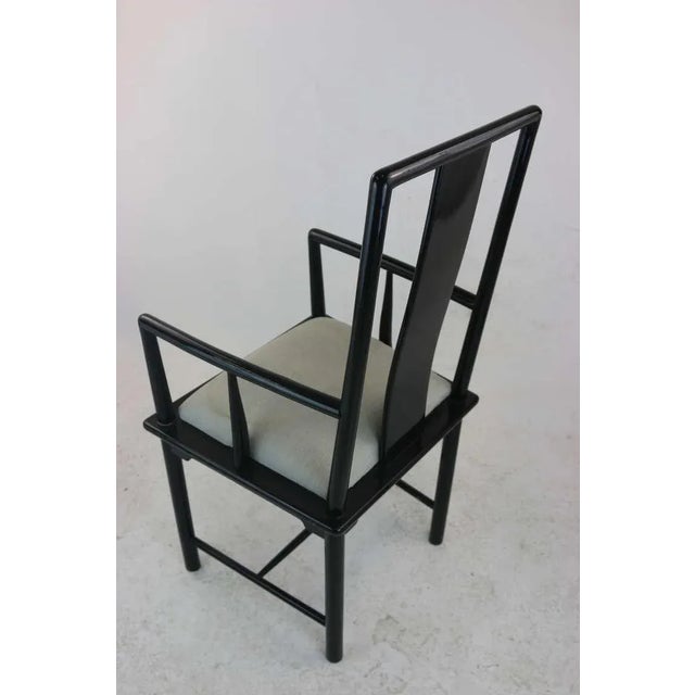 Baker Furniture Company Hollywood Regency Baker Furn.Contemporary Black Lacquer Armchair- Great for a Desk or Accent Chair For Sale - Image 4 of 5