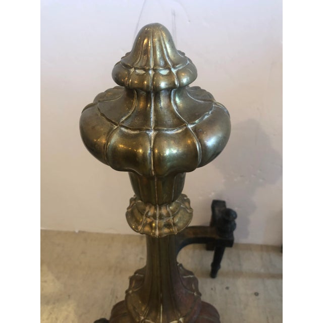 Metal 19th Century Bronze Andirons Chenets For Sale - Image 7 of 11