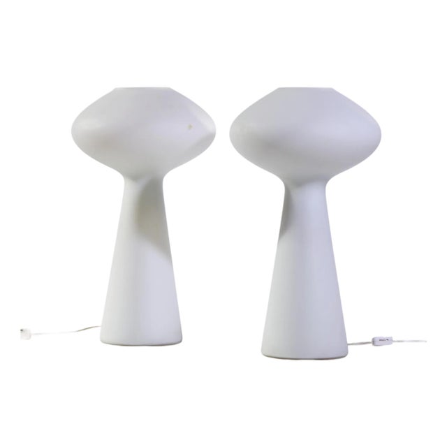 Mid 20th Century Lisa Johansson-Pape Mid Century Finnish Hand Blown Glass Lamps - Pair For Sale