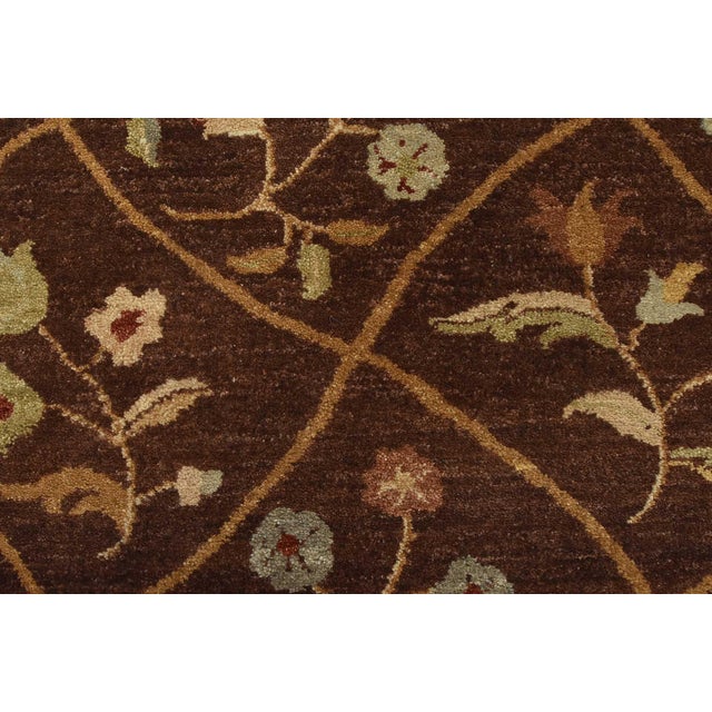Aubusson Rug 9’11” X 13’5” Brown Wool Traditional Hand-Knotted Oriental Carpet For Sale - Image 10 of 15