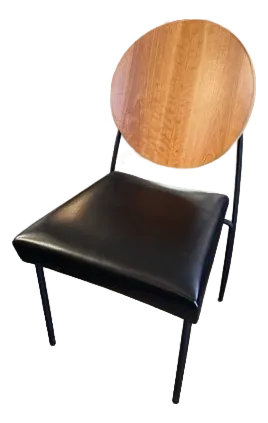 1991 Dakota Jackson Memphis Style Vik-Ter Side Chair Upholstered Seat Maple Back