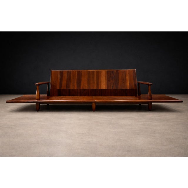 Sofa in Rosewood & Bouclé by Liceu De Artes E Ofícios, Brazilian Modern, 1960s For Sale - Image 12 of 16