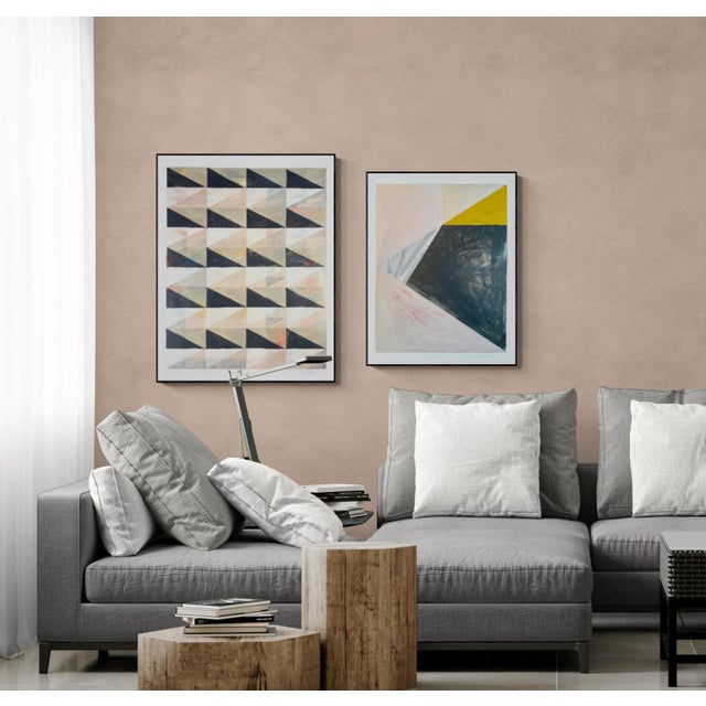 Mid-Century Modern Mixed Media Geometric Painting For Sale - Image 3 of 4