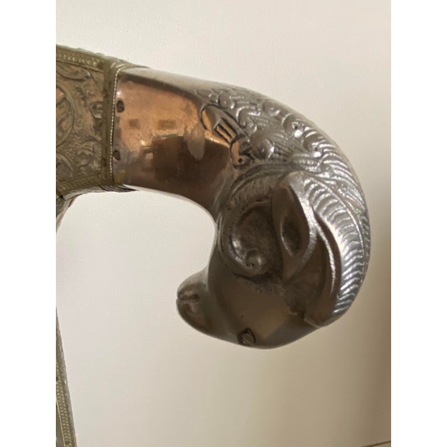 Hollywood Regency 1980s Vintage Metal Wrapped Ram Chair For Sale - Image 3 of 12