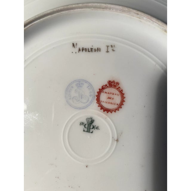 Mid 19th Century Mid 19th Century Neoclassical Handpainted Napoleon Severes Chateau Des Tuileries France Plate For Sale - Image 5 of 8