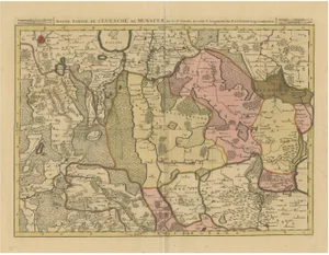 Map of the Lower Bishopric of Münster by Sanson & Ottens, 1750