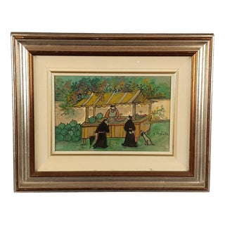 G. Foglietta, Pretini Fruit Market, 20th Century, Oil on Canvas, Framed For Sale