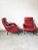 Metal Set of Mid-Century Red Faux Leather and Iron Lounge Chairs Attributed to Carlo de Carli For Sale - Image 7 of 11